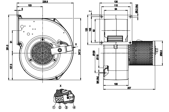 G2E140-AG02-05 ebm-papst Fan 230V