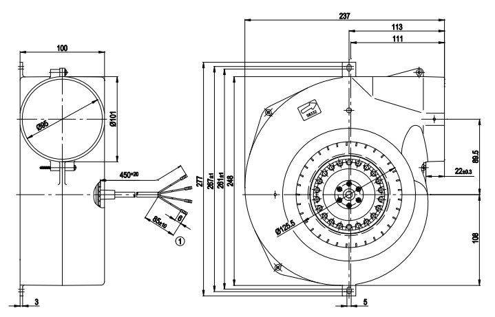 G2E140-NS38-01 Ebm-papst centrifugal fan