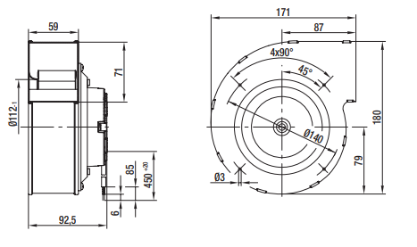 G3G133-DD05-02 ebm papst centrifugal fan 230V 38W