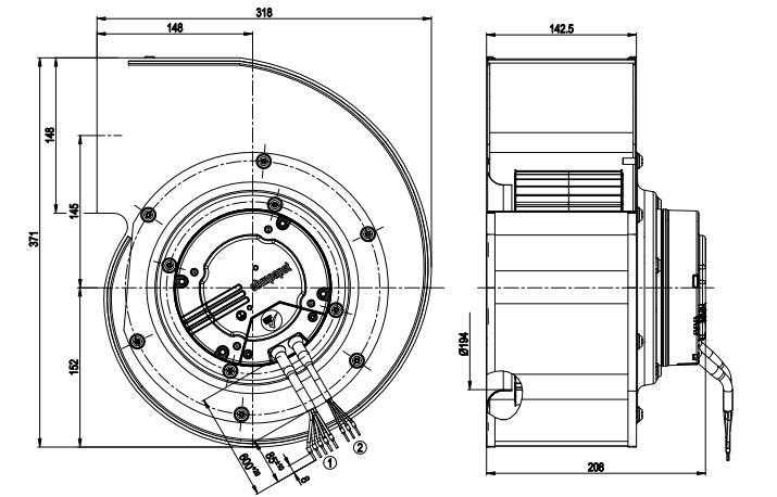 G3G225-AD29-71 ebm papst centrifugal fan Motor M3G084-FA