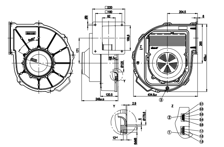 Ebmpapst G3G250-GN17-01 Fan 1150W