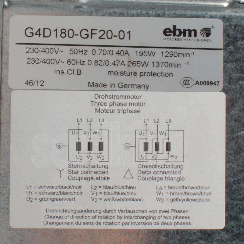 G4D180-GF20-01 ebm papst centrifugal fan