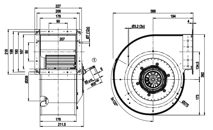 G4E250-DA09-03 Ebm-papst centrifugal fan Motor M4E094-HA