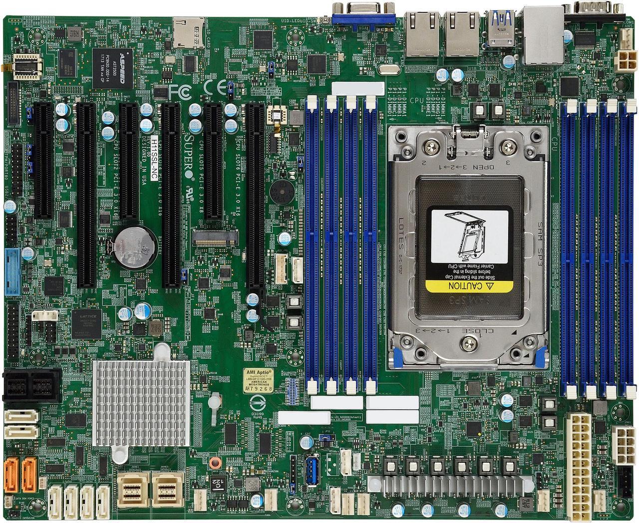 Supermicro H11SSL-NC Single AMD EPYC 7001/7002-Series DDR4 SATA3/Broadcom 3008 SAS3/2 NVMe M.2 PCIe Dual 1GbE IPMI ATX Server Processor