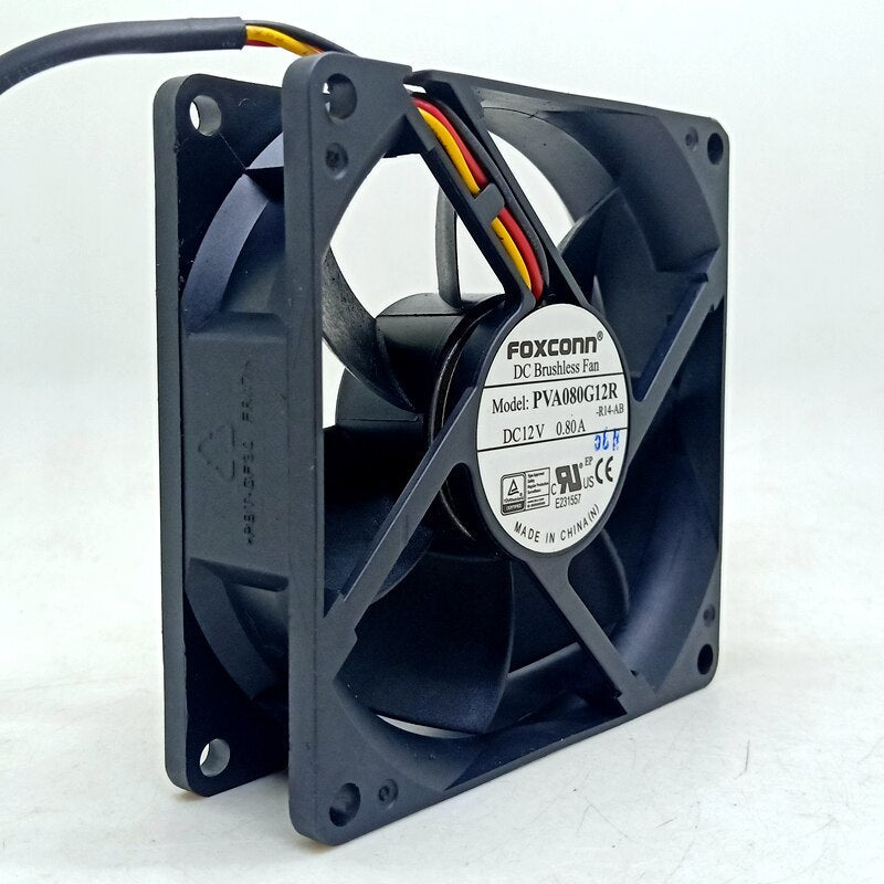 Foxconn PVA080G12R 80x80x25mm 12V DC 0.80A Axial Cooling Fan