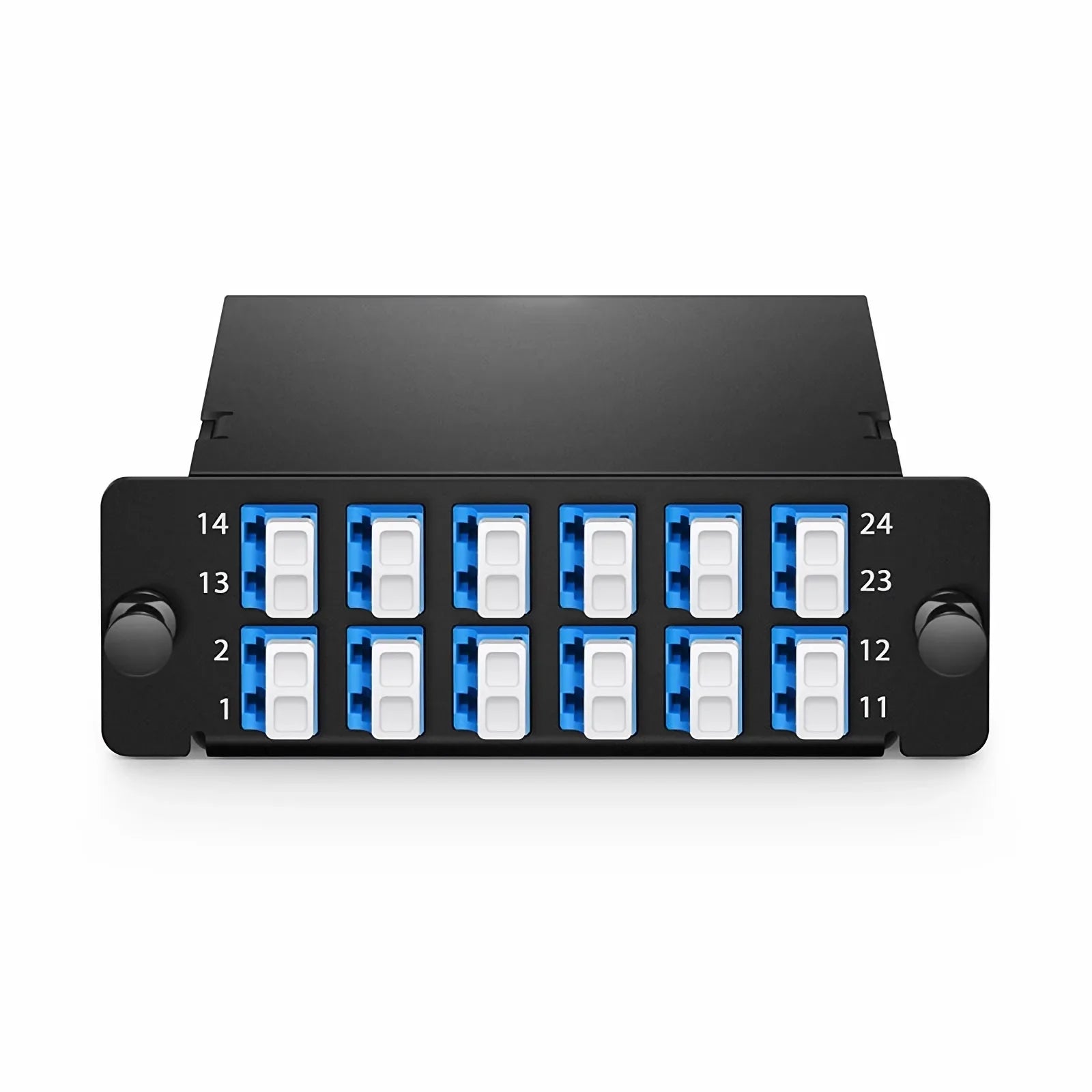FHD MTP®-24 Cassette, 24 Fibers OS2 Single Mode, MTP® to 12x LC Duplex (Blue), 0.35dB max