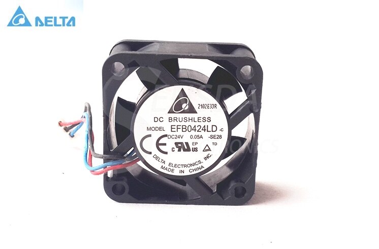 Delta EFB0424LD 40x40x20mm 24V DC 0.05A 3-Wire Axial Cooling Fan