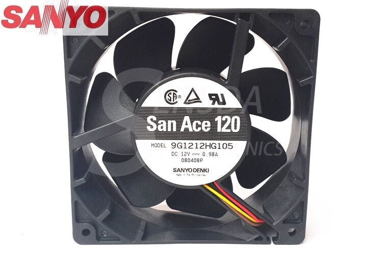 Sanyo Denki 9G1212HG105 12V DC 0.98A Axial Cooling Fan