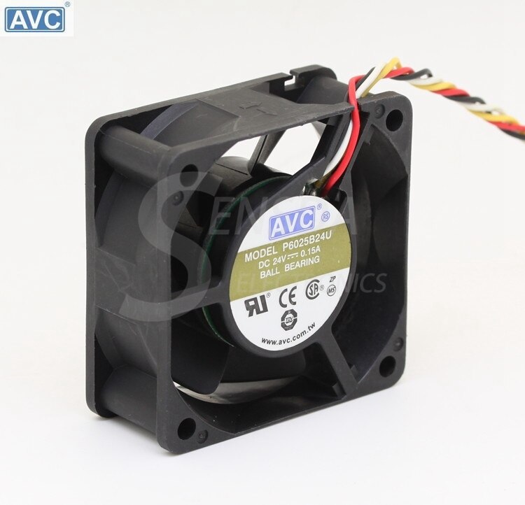 AVC P6025B24U 60x60x25mm 24V DC 0.15A Axial Cooling Fan