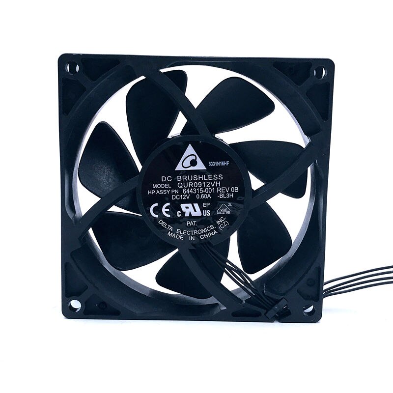 Delta QUR0912VH 92x92x25mm 12V DC 0.60A Axial Cooling Fan