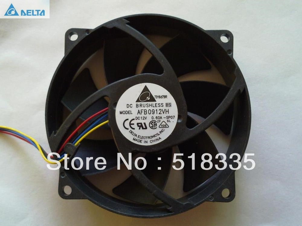 Delta AFB0912VH 92x92x25.4mm 12V DC 0.40A Axial Cooling Fan