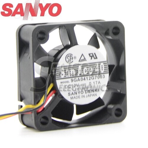 Sanyo Denki 9GA0412G7003 12V DC 0.17A Axial Cooling Fan