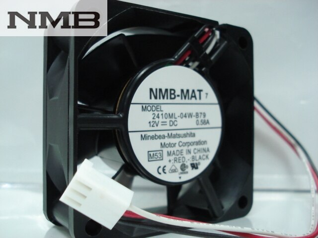 NMB 2410ML-04W-B79 60x60x25mm 12V DC 0.58A 3-Wire Axial Cooling Fan
