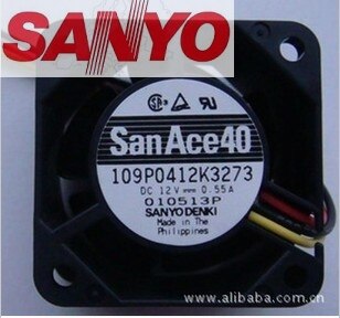 Sanyo Denki 109P0412K3273 40x40x28mm 12V DC Axial Cooling Fan