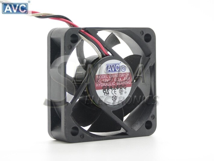 AVC DA0515R12H-FAR 50x50x15mm 12V DC 0.20A 3-Wire Axial Cooling Fan