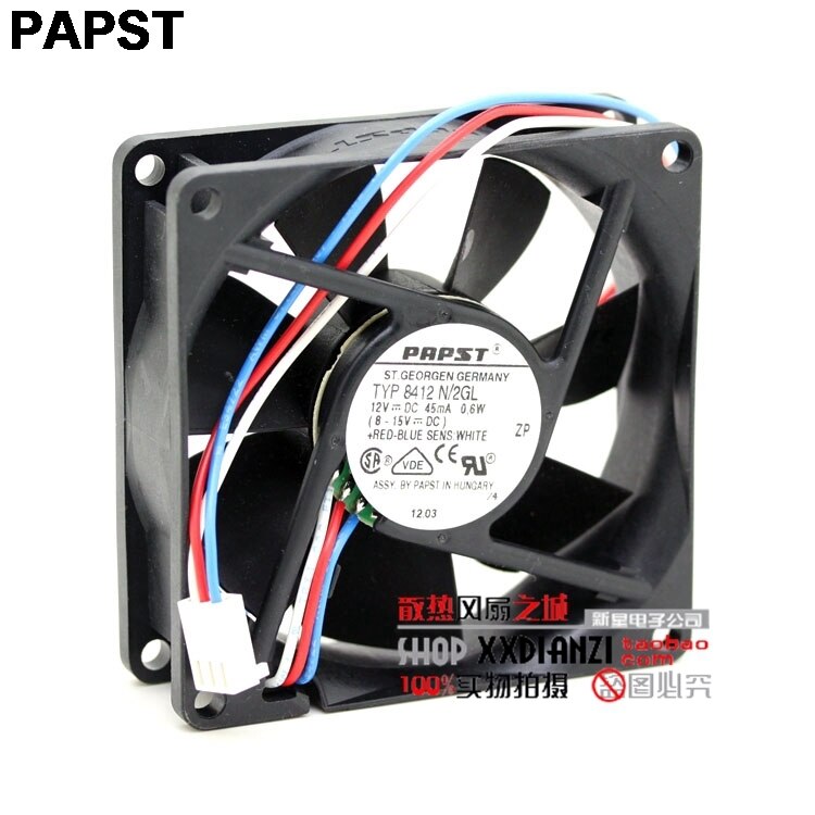 PAPST PAPST 84x84x12mm 12V DC Axial Cooling Fan