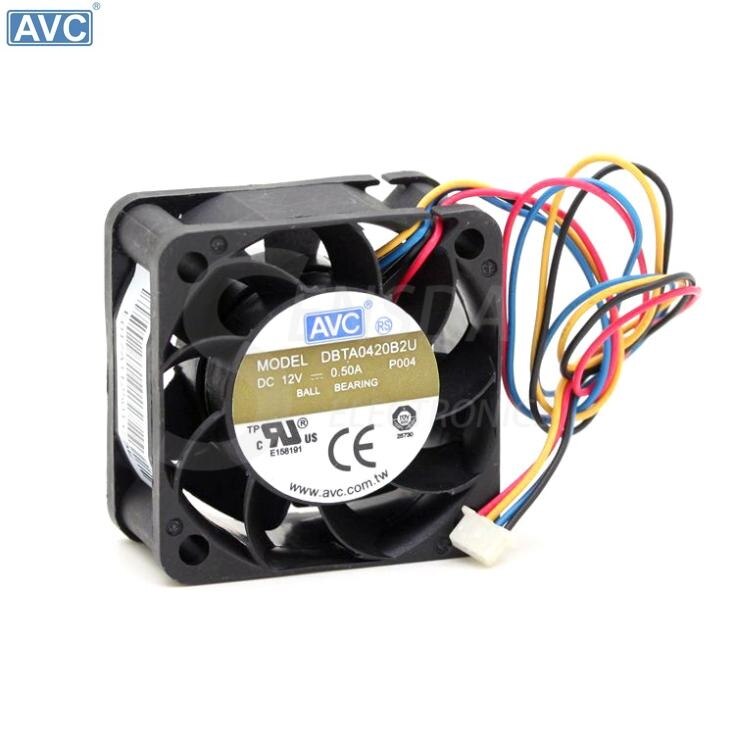 AVC DATA0420B2U 40x40x20mm 12V DC 0.14A 3-Wire Axial Cooling Fan