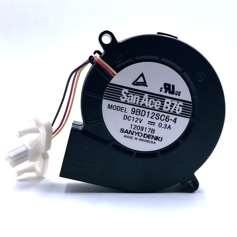 Sanyo Denki 9BD12SC6 70x70x20mm 12V DC 0.3A 3-Wire Axial Cooling Fan