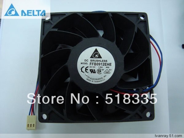Delta FFB0912EHE 92x92x38mm 12V DC 1.50A Axial Cooling Fan