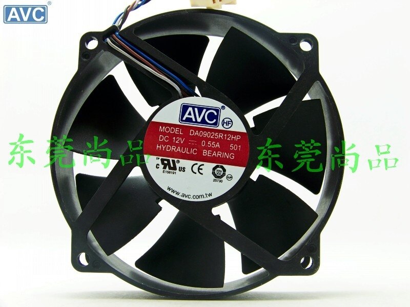 AVC DA09025R12HP 90x90x25mm 12V DC 0.55A Axial Cooling Fan