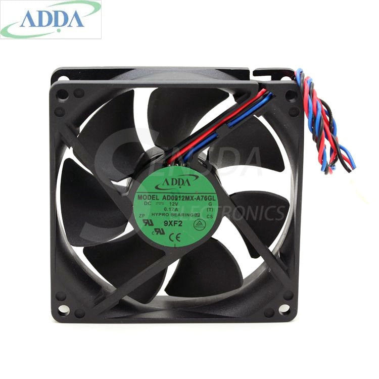 ADDA AD0912MX-A76GL 12V DC 0.17A 3-Wire Axial Cooling Fan