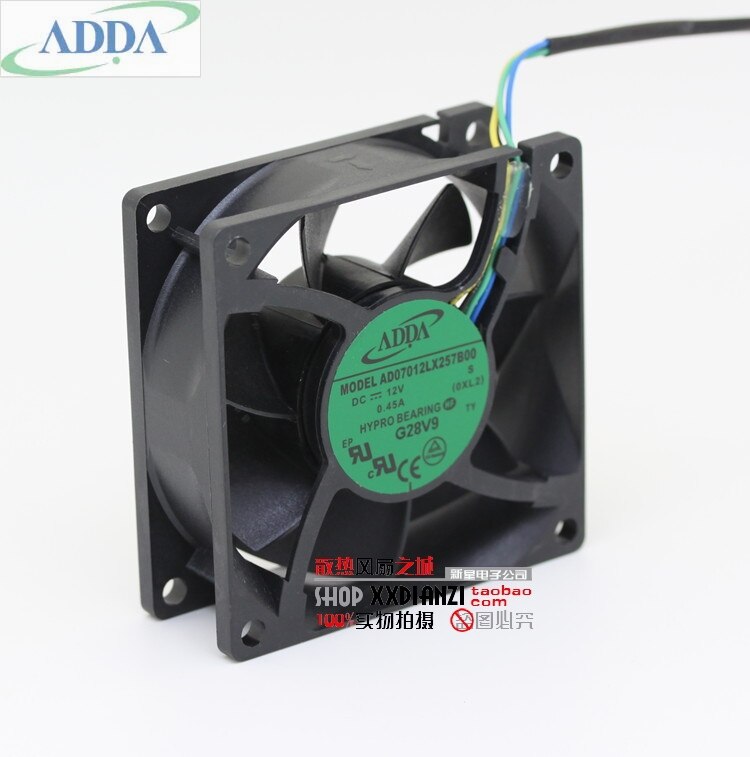 ADDA AD07012LX257B00 70x70x25mm 12V DC 0.45A 4-Wire Axial Cooling Fan