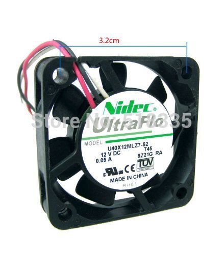 Nidec U40X12MLZ7-52 40x40x10mm 12V DC 0.05A Axial Cooling Fan