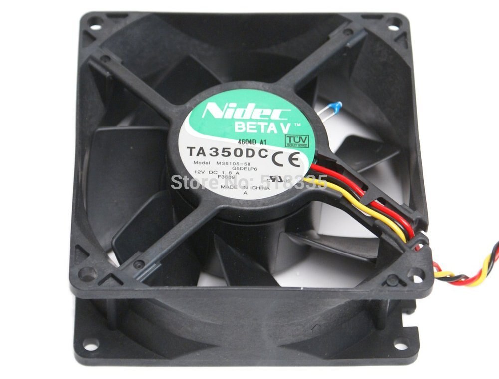 Nidec TA350DC 35x35x10mm 12V DC 1.8A 3-Wire Axial Cooling Fan