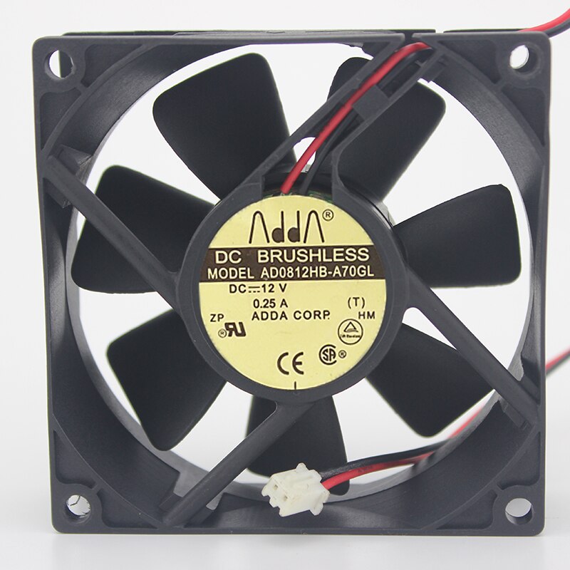ADDA AD0812HB-A70G 80x80x25mm 12V DC 0.25A Axial Cooling Fan