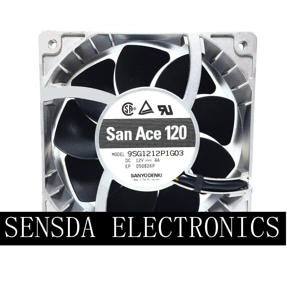 Sanyo 9SG1212P1G03 12V DC 120x120x38mm Brushless Cooling Fan