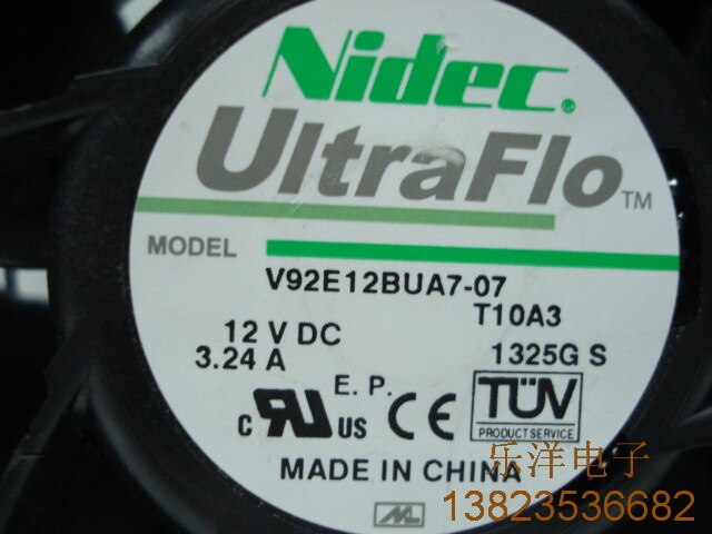 Nidec V92E12BUA7-07 90x90x38mm 12V DC 3.24A Axial Cooling Fan