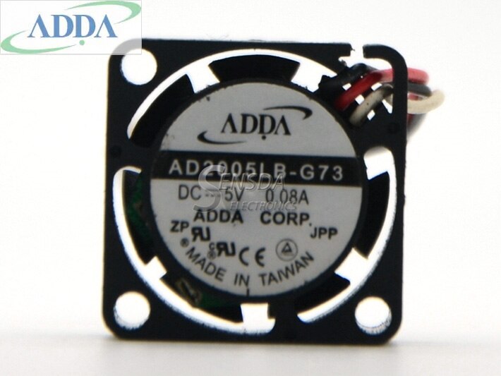 ADDA AD2005LB-G73 20x20x10mm 5V DC 0.08A 3-Wire Axial Cooling Fan