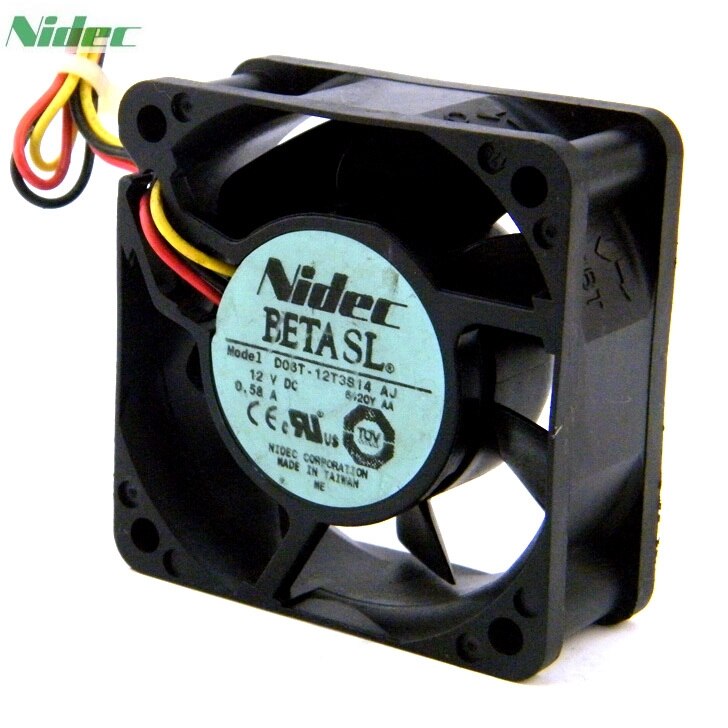 Nidec D06T-12T3S14 60x60x25mm 12V DC 0.58A Axial Cooling Fan