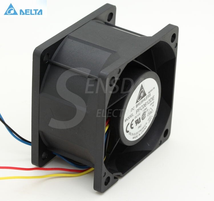 Delta PFC0612DE-F00 60x60x38mm 12V DC 1.40A 4-Wire PWM Axial Cooling Fan