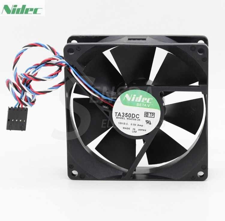 Nidec TA350DC 34x34x70mm 12V DC 0.5A Axial Cooling Fan
