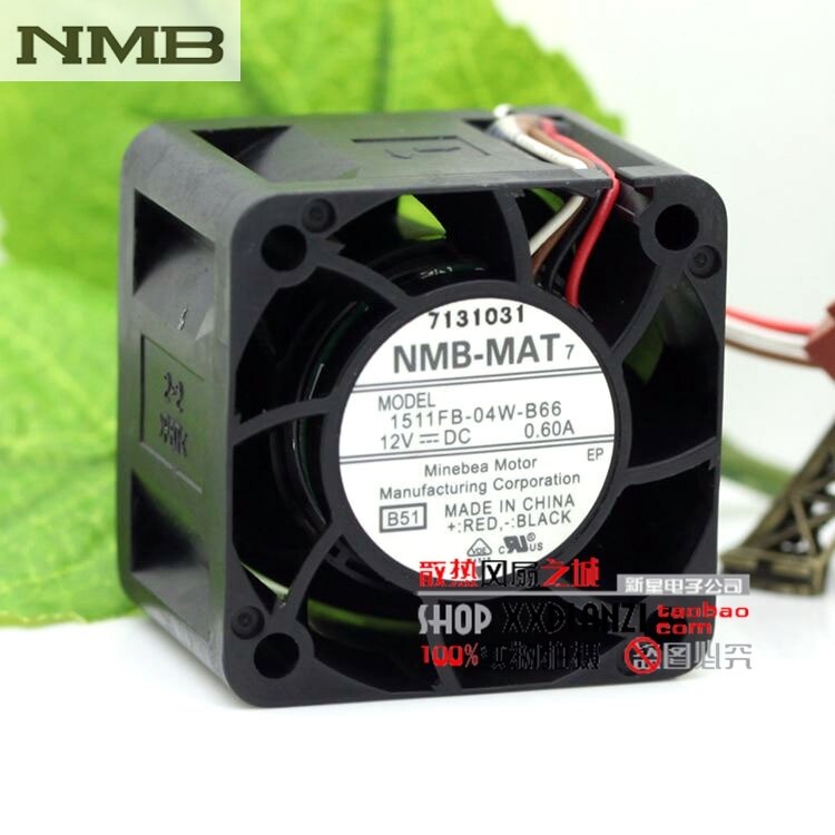 NMB 1511FB-04W-B66 40x40x28mm 12V DC 0.60A Axial Cooling Fan