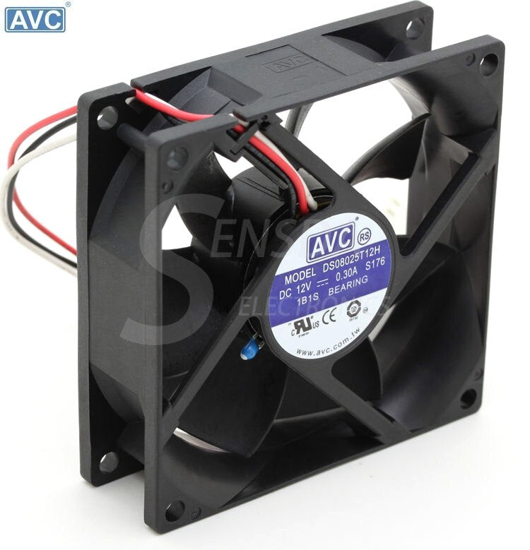 AVC DS08025T12H 80x80x25mm 12V DC 0.3A Axial Cooling Fan