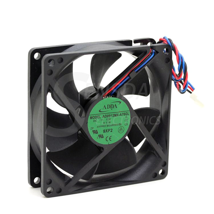 ADDA AD0912MX-A76GL 12V DC 0.17A 3-Wire Axial Cooling Fan
