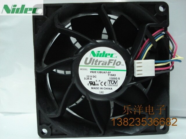 Nidec V92E12BUA7-07 90x90x38mm 12V DC 3.24A Axial Cooling Fan