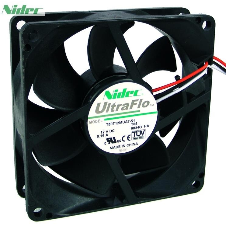 Nidec NIDEC 8x8x25mm 12V DC 0.19A Axial Cooling Fan