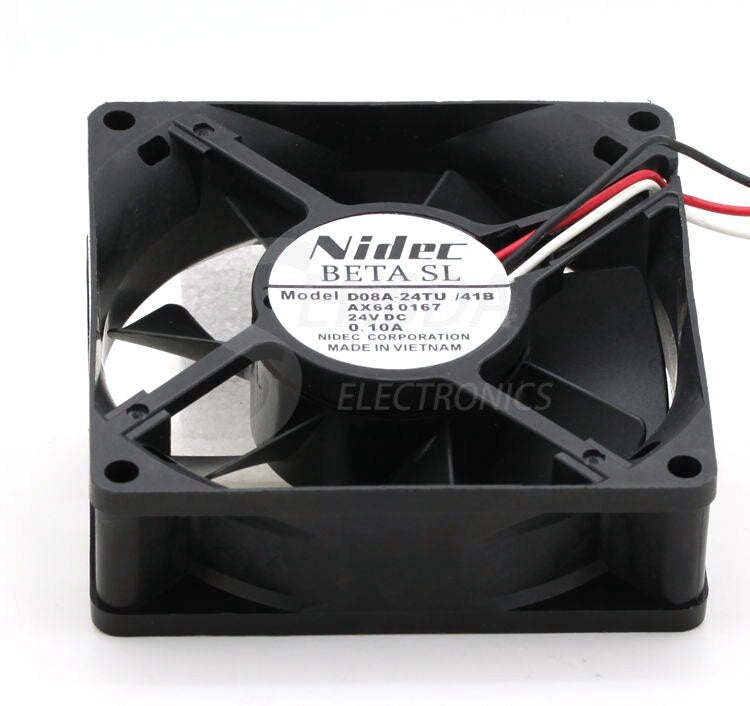 Nidec D08A-24TU 24V DC 80x80x25mm Brushless Cooling Fan