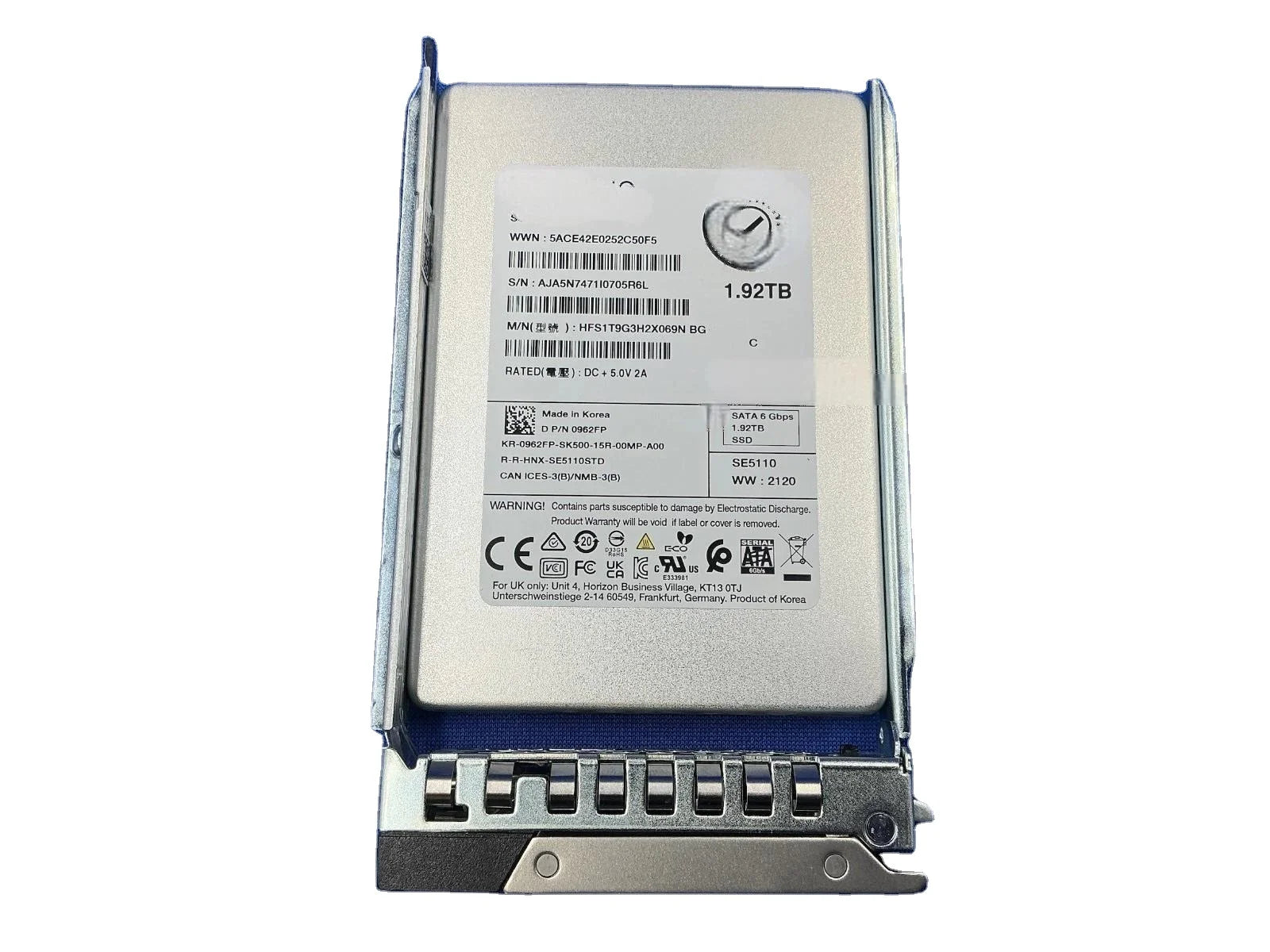 0962FP 1.92TB SATA 6Gbps Read 2.5in SSD 0962FP