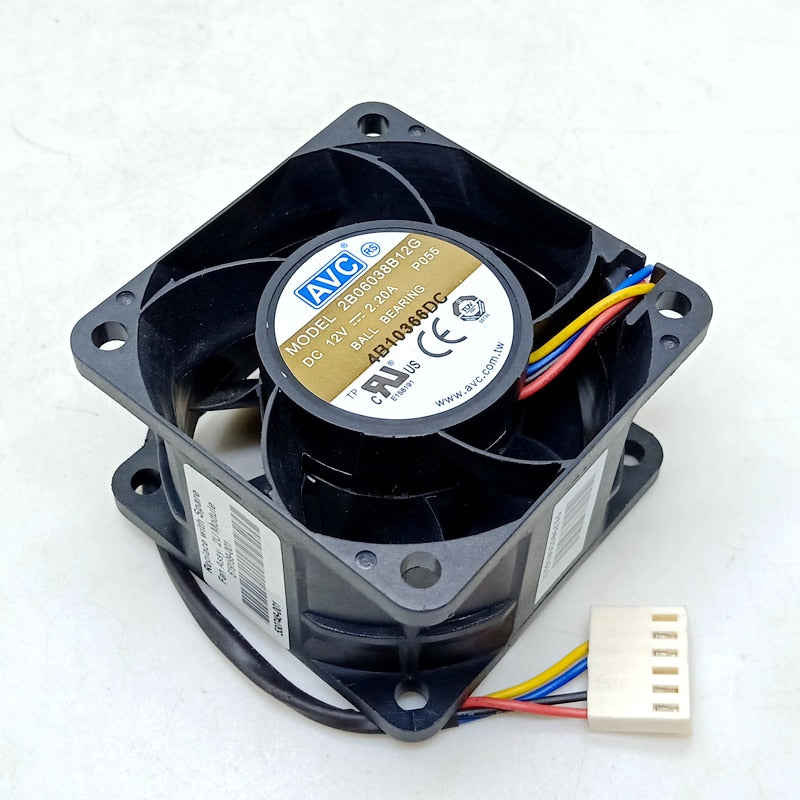 AVC 2B06038B12G 12V DC 60x60x38mm Brushless Cooling Fan