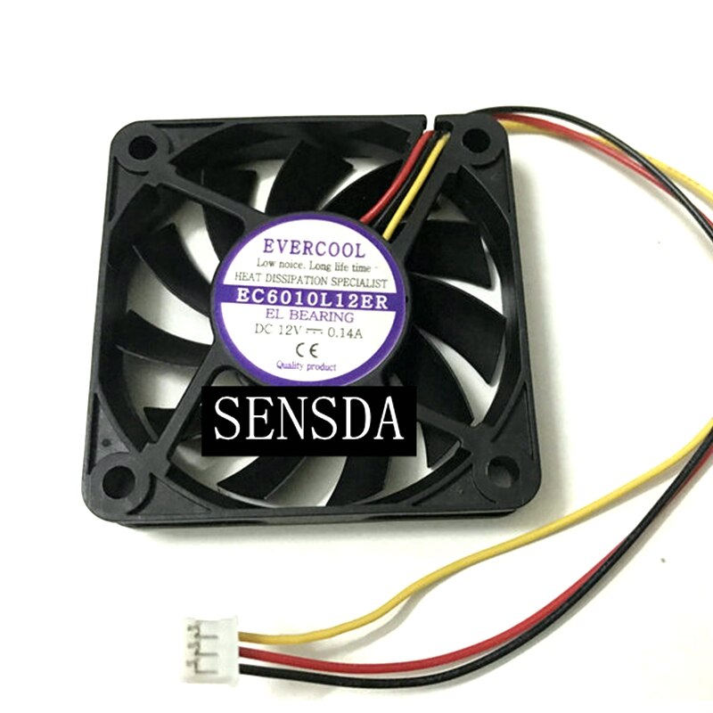 EC6010L12ER 60x60x10mm 12V DC 0.14A Axial Cooling Fan