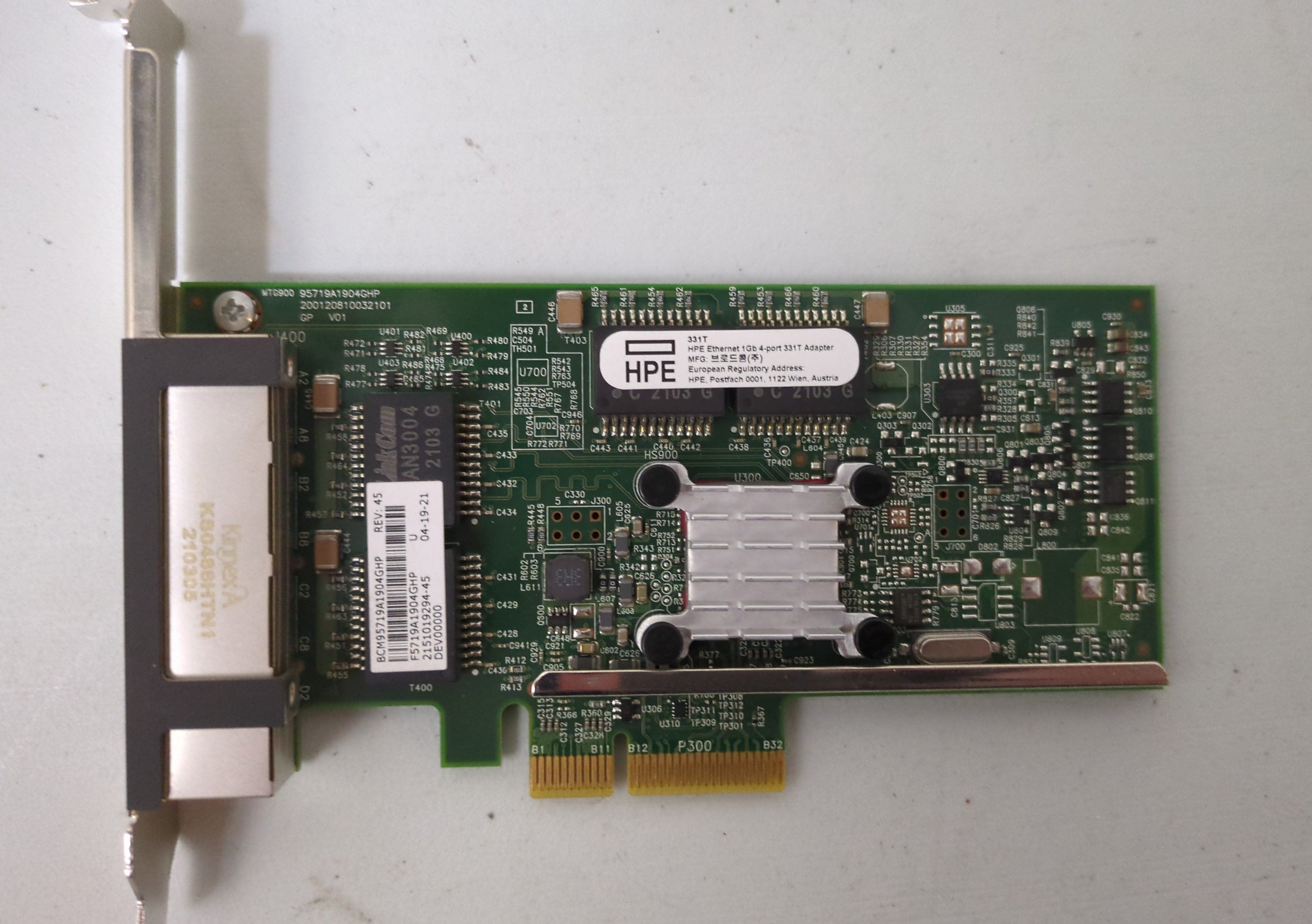 HPE 647594-B21 647692-001 - Ethernet 10Gb 4-Port 331T Adapter | Alo Tech Solutions