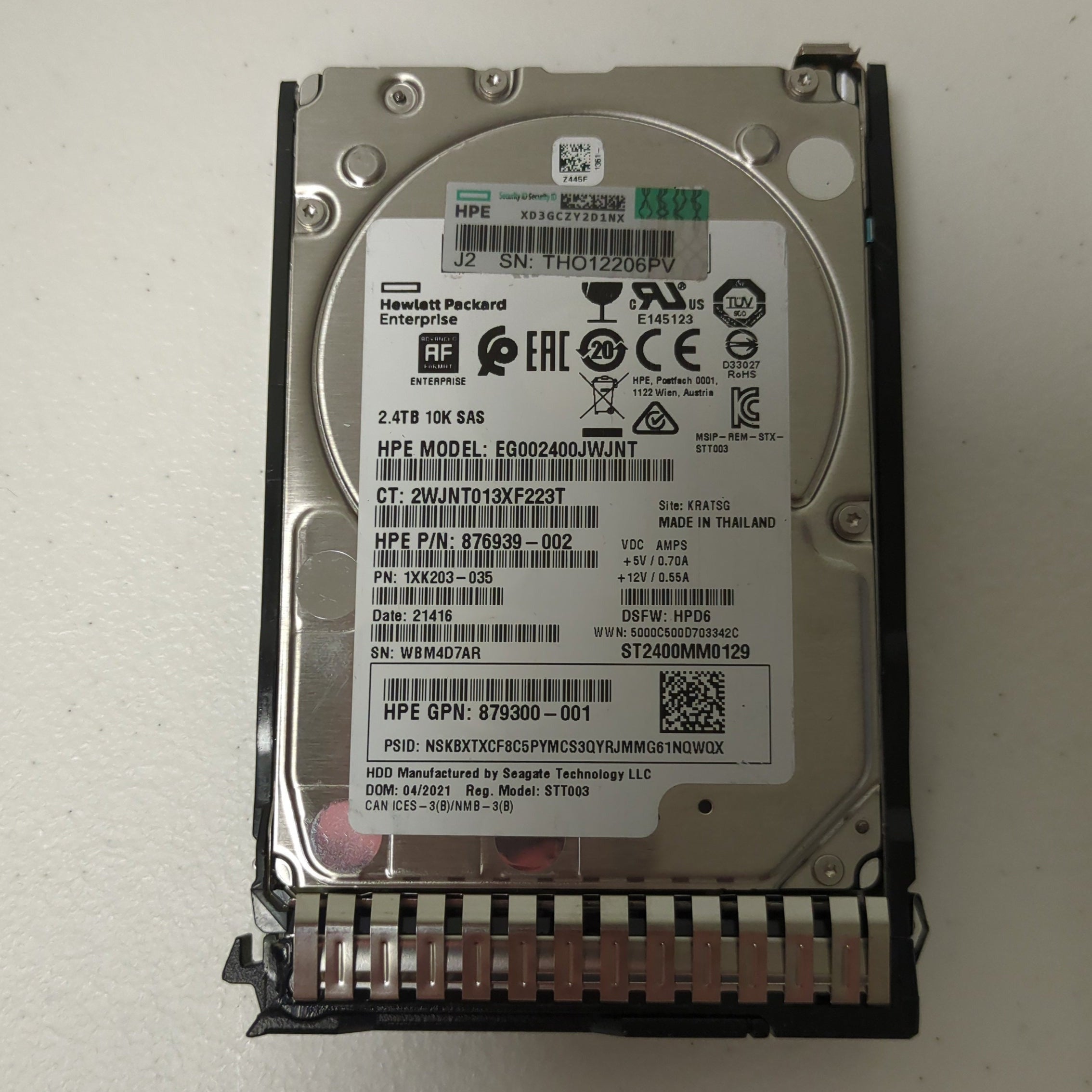 HPE 2.4 TB SAS 10K HDD 1XK203-035 EG002400JWJNT 876939-002 879300-001 881507-001