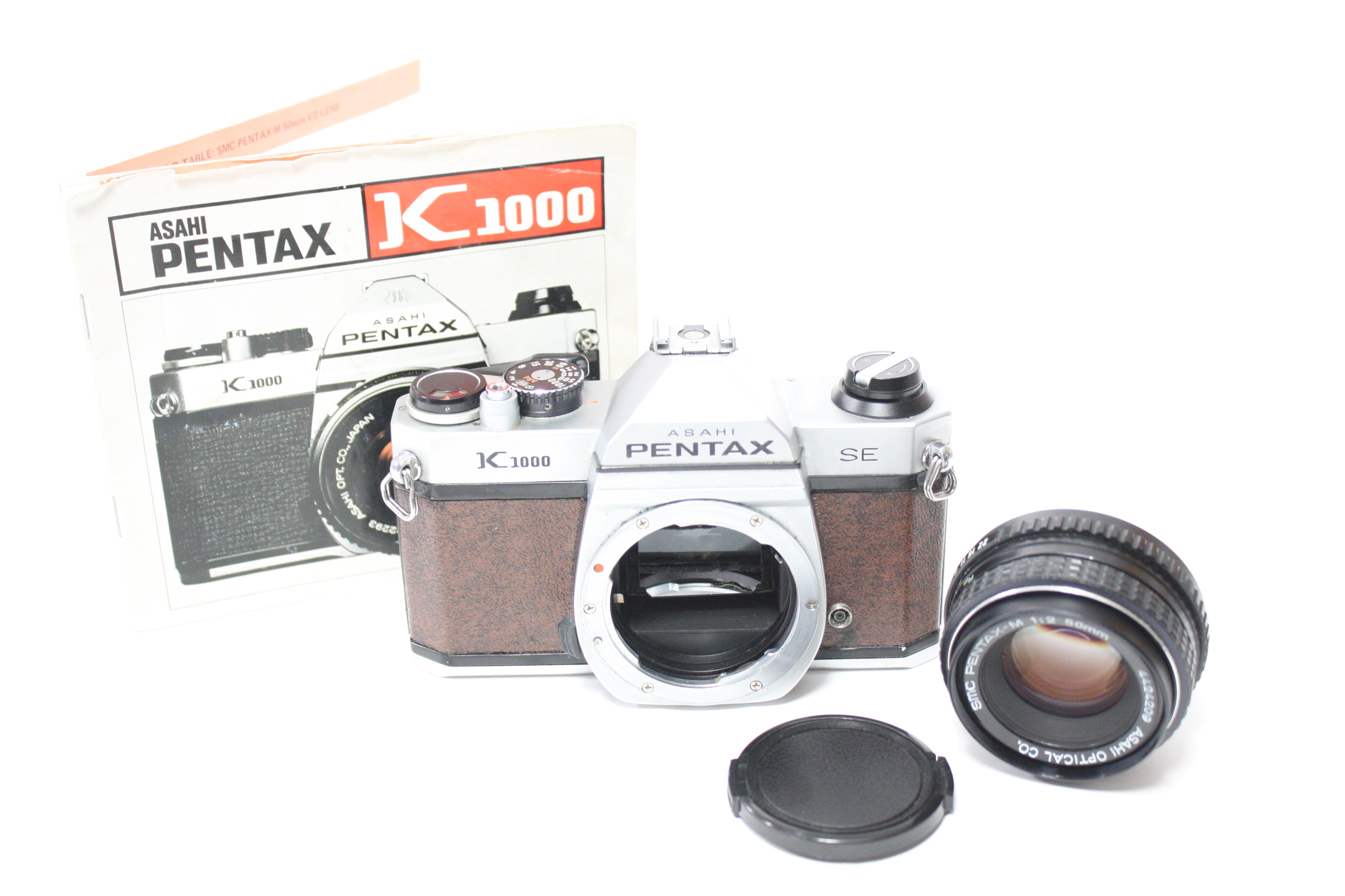 Pentax K1000 SE Brown 35mm SLR Camera Body with 50mm f/2 SMC Pentax-M Lens