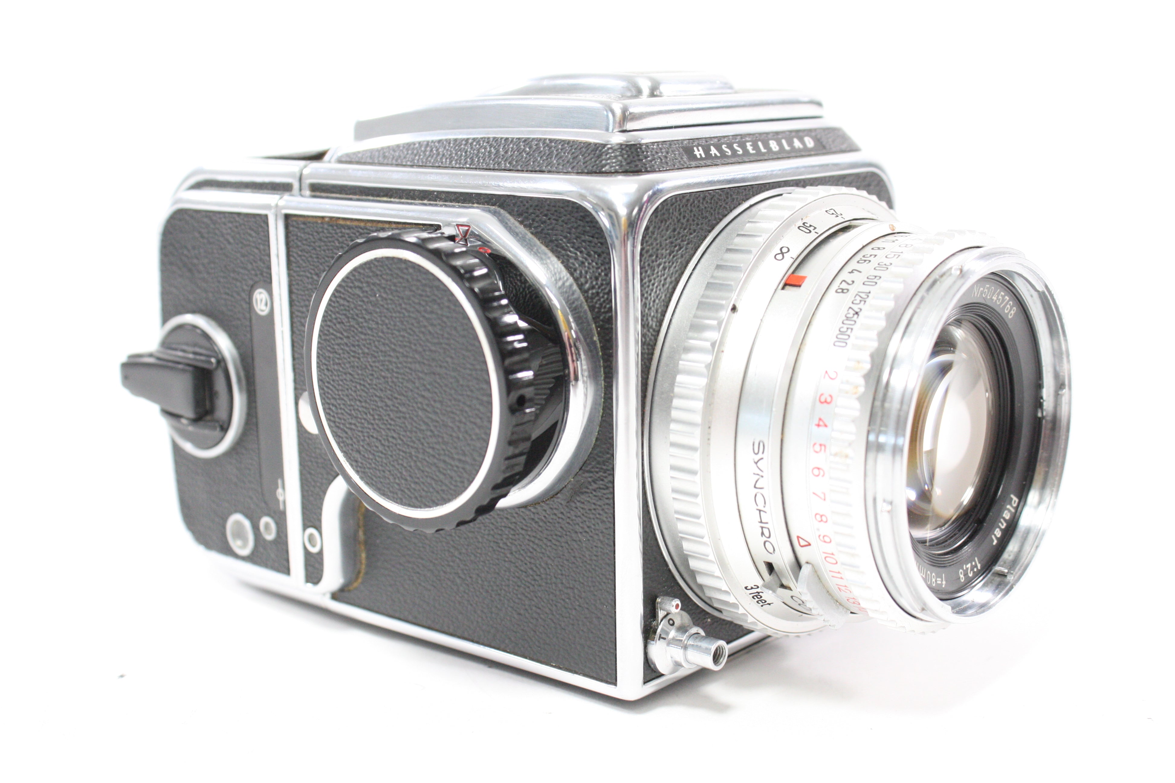 Hasselblad 500C Camera with Planar 80mm f/2.8 Lens, 120 A12 Film Back, Waist Level Viewfinder and BrightScreen Proscreen 20/20 Focus Screen
