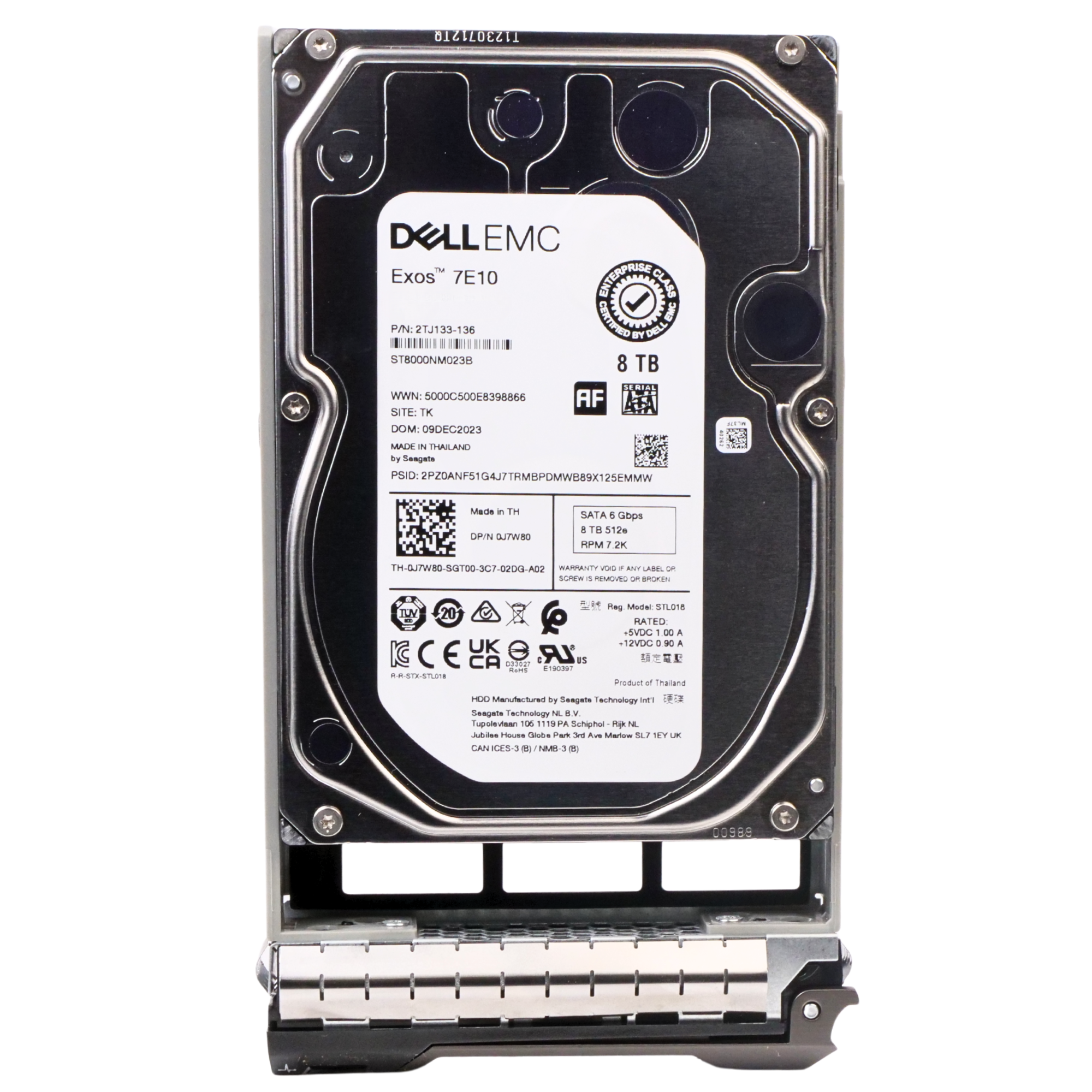 Dell G13 0T05HP 8TB 7.2K RPM SATA 6Gb/s 512e 256MB 3.5in HDD