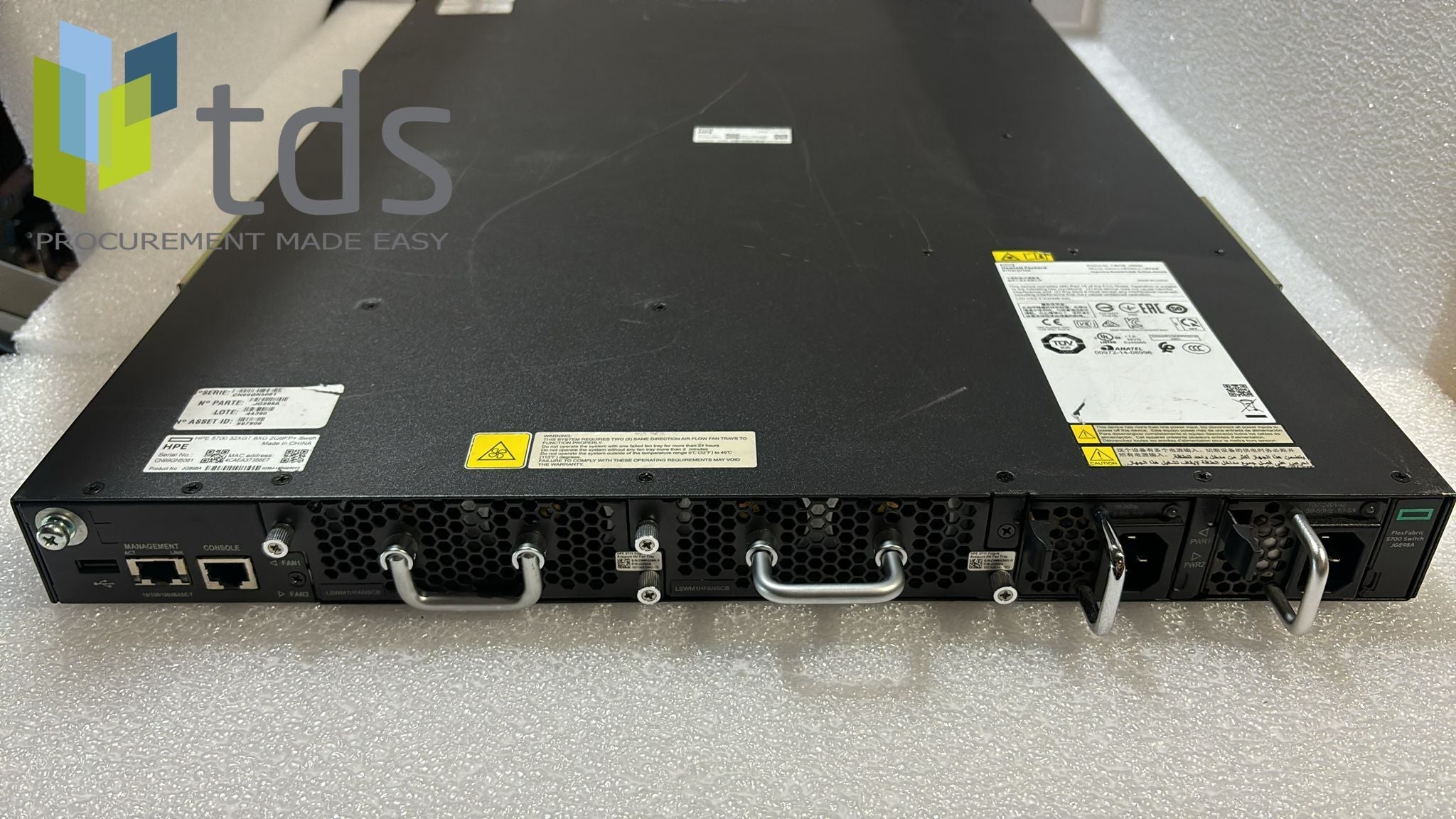 JG898A HP FlexFabric 5700 Switch(32x10G BASE-T,8xSFP+,2xQSFP+)